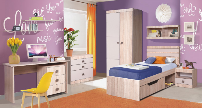 Кровать односпальная 90х200 с ящиком 