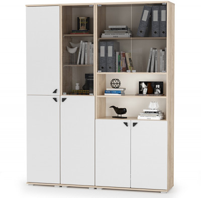 Бостон № 48, дуб эндгрейн элегантный/фасады МДФ милк рикамо софт