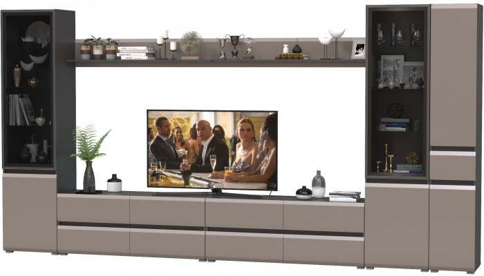 Сидней Комплектация № 110, корпус: антрацит/фасады: МДФ веллюто капучино