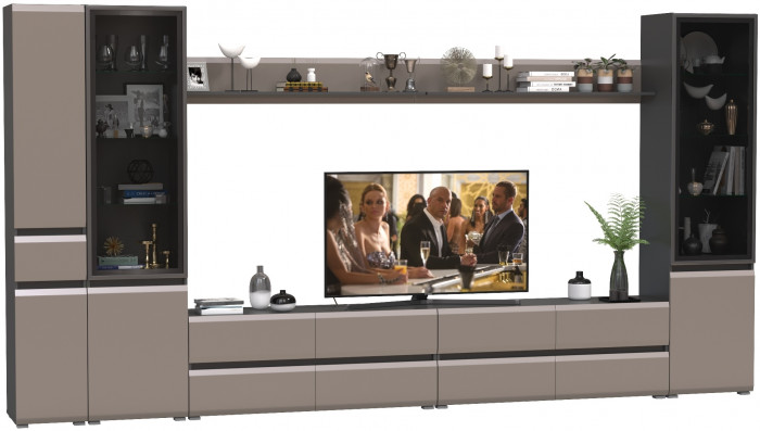 Сидней Комплектация № 110, корпус: антрацит/фасады: МДФ веллюто капучино