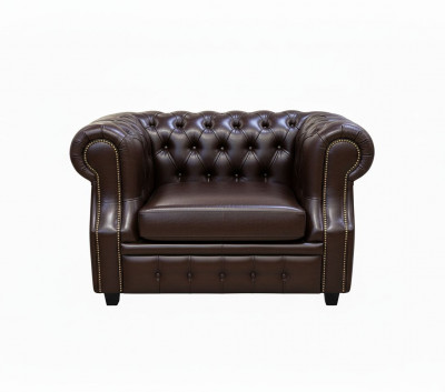 Кресло Честер ЛОФТ, экокожа, коричневый венге