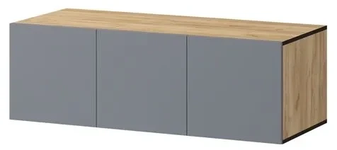 Шкаф Бастион 1500 №1 с антресолью, Графит/Дуб крафт золотой