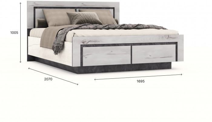 Модульная спальня "Ривьера" - Канадский дуб арктик/Бетон спаркс