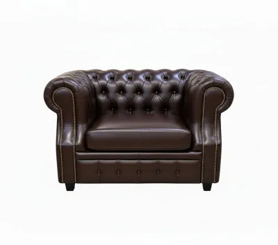 Кресло Честер ЛОФТ, экокожа, коричневый венге