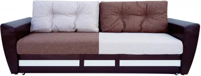 Диван-еврокнижка Амстердам, 160х195, пружинный блок, рогожка/экокожа, комби