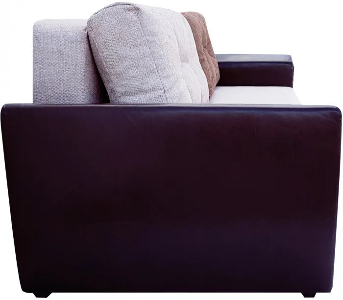 Диван-еврокнижка Амстердам, 160х195, пружинный блок, рогожка/экокожа, комби