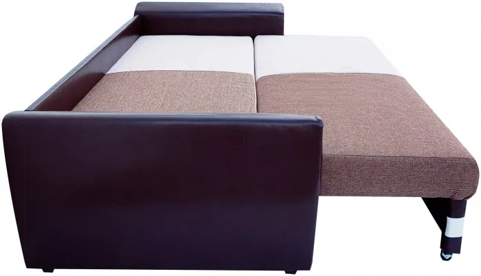 Диван-еврокнижка Амстердам, 160х195, пружинный блок, рогожка/экокожа, комби