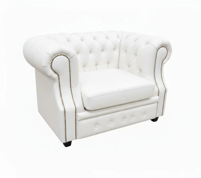 Кресло Честер ЛОФТ, экокожа, белый