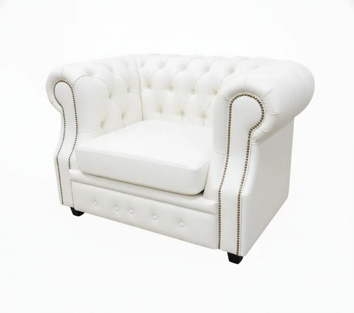 Кресло Честер ЛОФТ, экокожа, белый