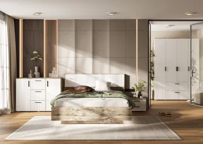 Сильвия Спальня, Браш Вайт/Дуб Юкон