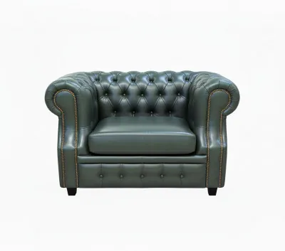 Кресло Честер ЛОФТ, экокожа, зеленый