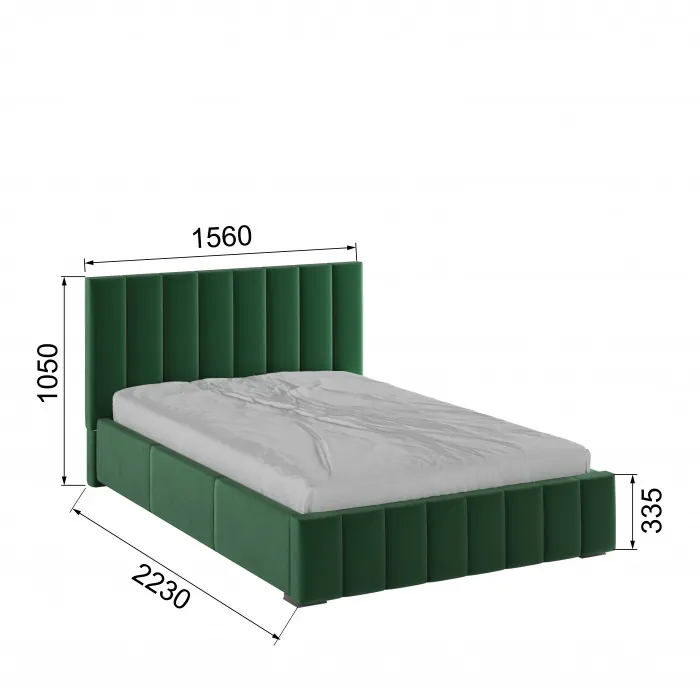 Нега Кровать интерьерная 140 изумруд, ПМ