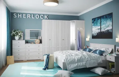 Спальня Шерлоск. Комплект 2, ясень светлый