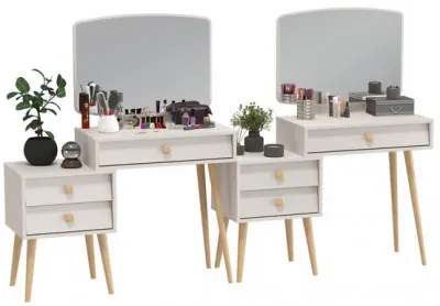 Афина Спальня Трюмо х 2, цвет кашемир серый, ШхГхВ 2х105х38,6х129 см., универсальная сборка