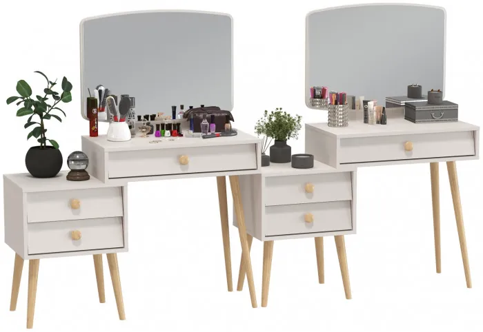 Афина Спальня Трюмо х 2, цвет кашемир серый, ШхГхВ 2х105х38,6х129 см., универсальная сборка