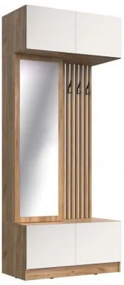 Прихожая, Крафт Золотой/Белый глянец, кромка Сонома