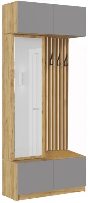 Прихожая, Крафт Золотой/Белый глянец, кромка Сонома