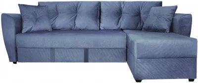 Диван-кровать угловой Амстердам Люкс, 160х200, еврокнижка, велюр, серый