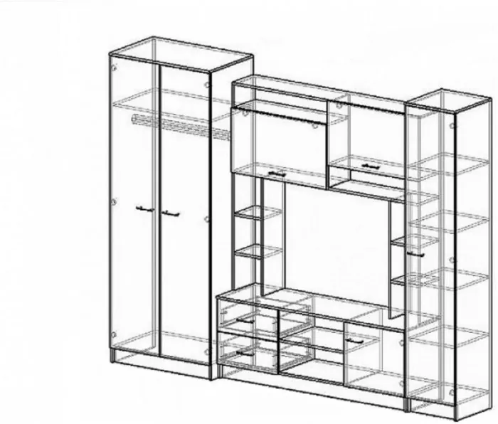 Гостиная Марта-11, Ясень шимо темный/светлый