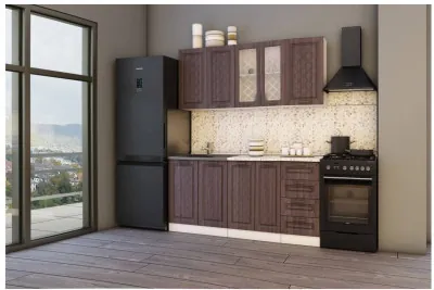 Кухня МДФ Агава 1600, лиственница темная