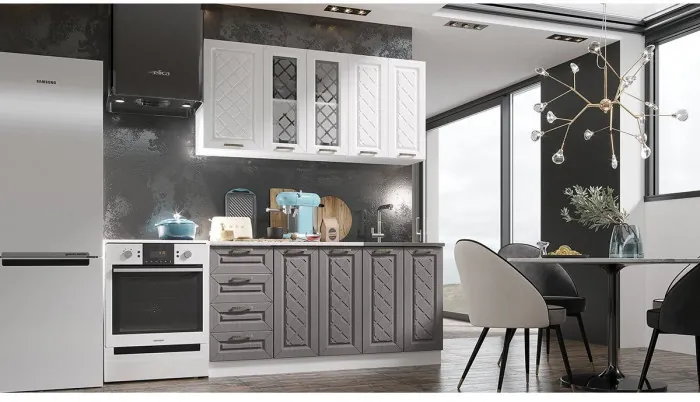 Кухня МДФ Агава 1600, лиственница темная