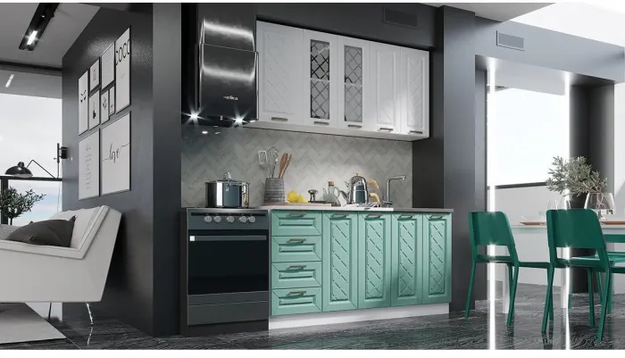 Кухня МДФ Агава 1600, лиственница темная