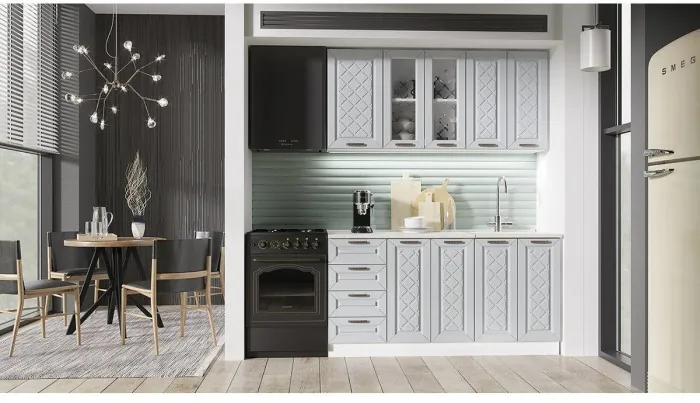 Кухня МДФ Агава 1600, лиственница темная