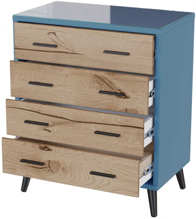 Комод интерьерный Ланс светло-голубой/мдф дуб канадский