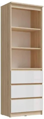 Челси Стеллаж (Белый глянец, Дуб Сонома)