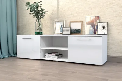 Тумба ТВ 1500, Белый/Белый Глянец