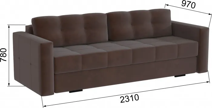 Диван раскладной Брэй коричневый