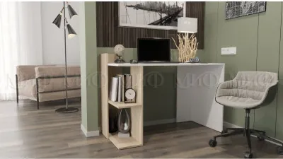 Компьютерный стол №10 (Дуб Сонома / белый)