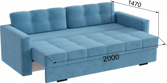 Диван раскладной Брэй светло-голубой