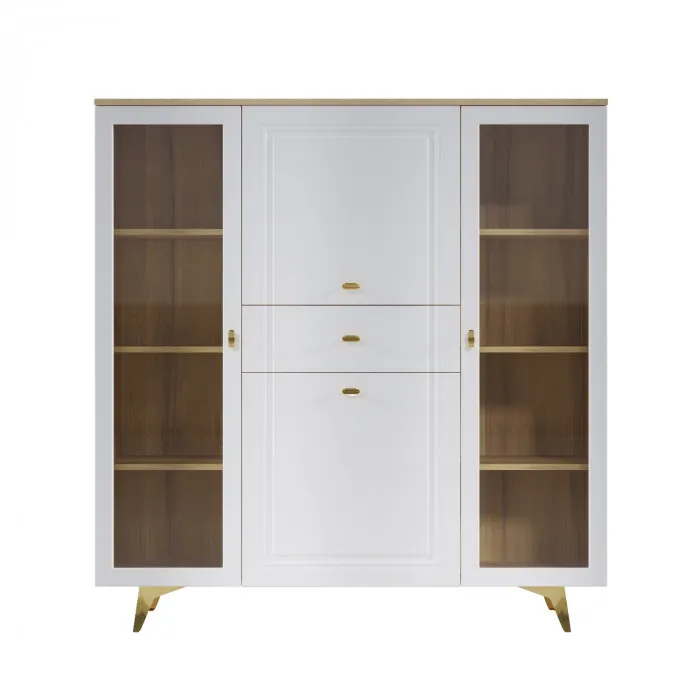 Шкаф низкий (2 стеклодвери) Вега Сапфир