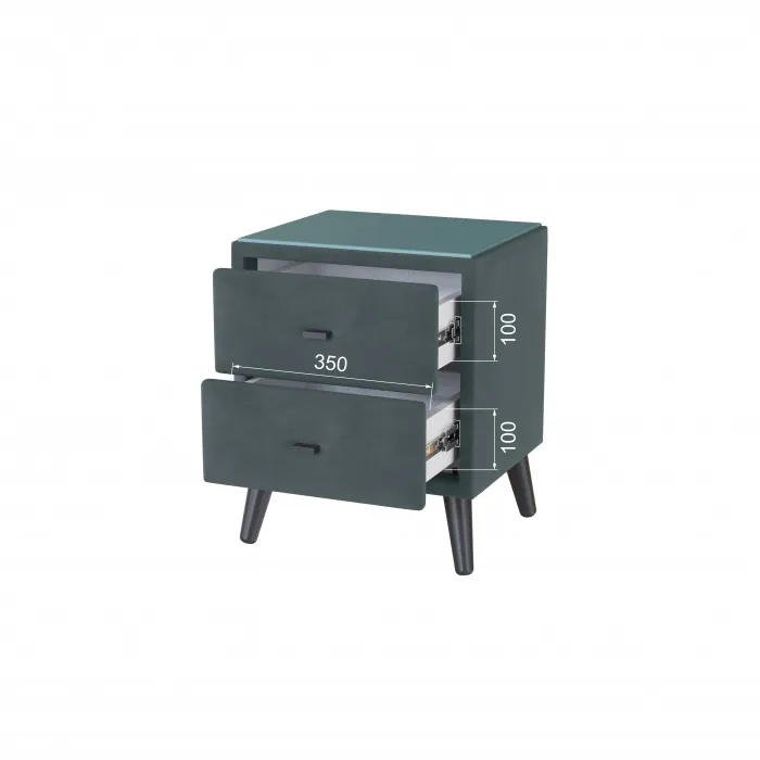 Тумба прикроватная интерьерная Пай серый/мдф бриз