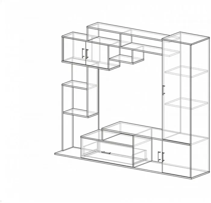Гостиная Пекин ЛДСП, Ясень шимо темный/светлый