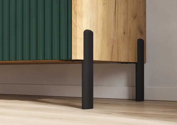 Оливия Комод дуб крафт/браш мени грин (металл)