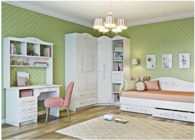 Модульная детская Ки-Ки композиция 2, Белый/Белое дерево