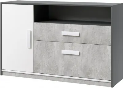 Кэнди Комод КК-1 Цемент/графит/белый