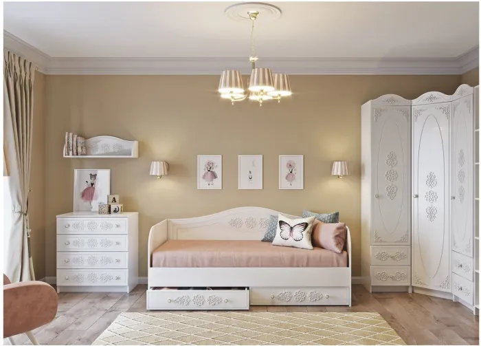 Модульная детская Ки-Ки композиция 5, Белый/Белое дерево