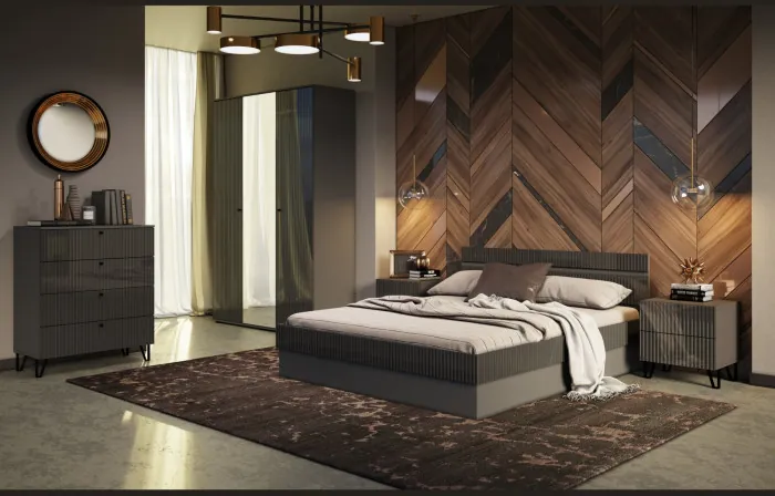 Модульная спальня Оливия (Белый, Белый глянец)