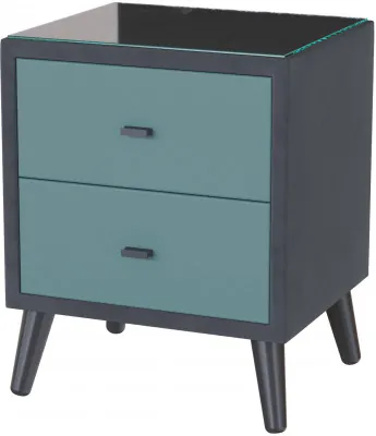 Тумба прикроватная интерьерная Ланс серый/мдф бриз