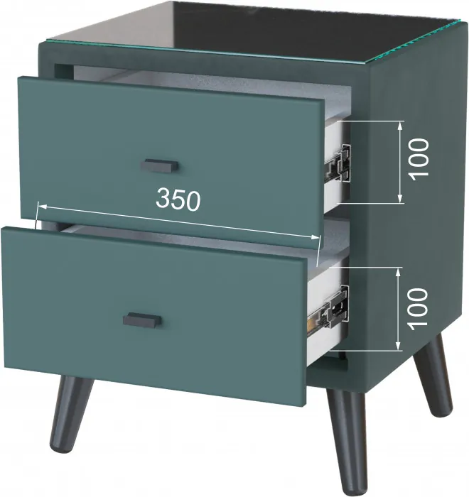 Тумба прикроватная интерьерная Ланс серый/мдф бриз