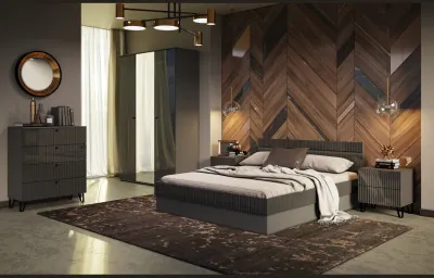 Модульная спальня Оливия (Графит, Графит Софт)