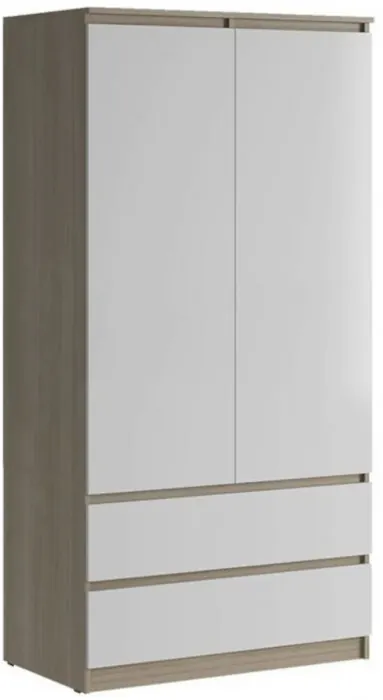 Челси Шкаф 2-х створчатый комбинированный (Графит, Графит)