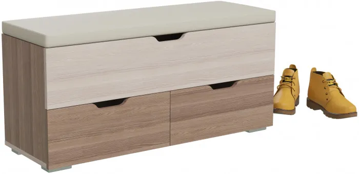 Диван 2-4201Тяс.темсв Флинт, цвет ясень шимо тёмный/ясень шимо светлый, ШхГхВ 100х37х47 см.