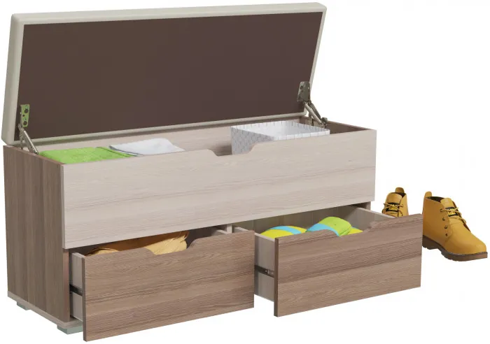 Диван 2-4201Тяс.темсв Флинт, цвет ясень шимо тёмный/ясень шимо светлый, ШхГхВ 100х37х47 см.