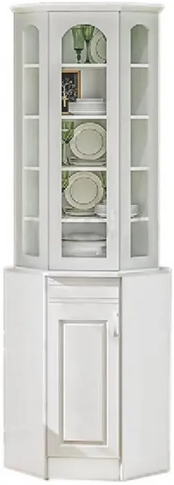 Буфет Констанция угловой (Белый матовый / голубой)