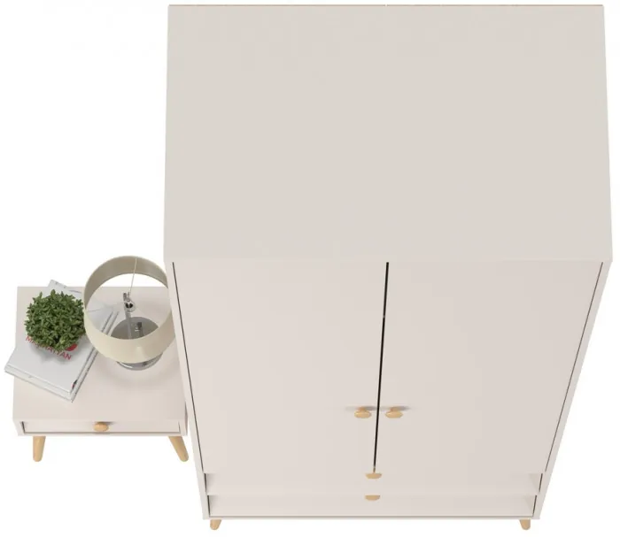 Афина Спальня Шкаф 2-х дверный + Тумба прикроватная, цвет кашемир серый, ШхГхВ 90,3х56,3х220 + 45х37х45 см., универсальная сборка