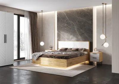 Спальня Флэш, браш вайт/дуб крафт